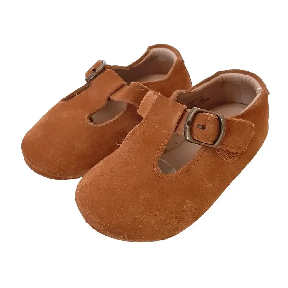 TheeBron Baby Mary Janes Slip On Shoes Suede Leather Walking Toddler 6 Cottage